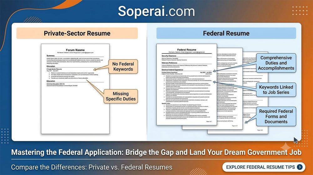 How to write a federal resume in 2026 compared to a standard private-sector resume