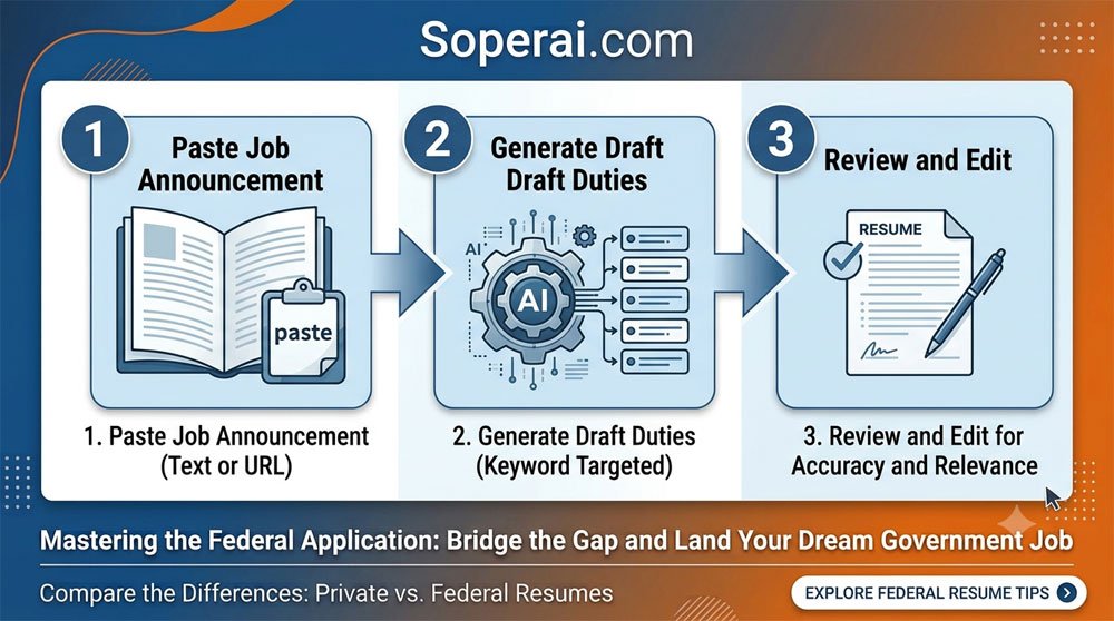 Free AI federal resume builder workflow for USAJOBS applications in 2026